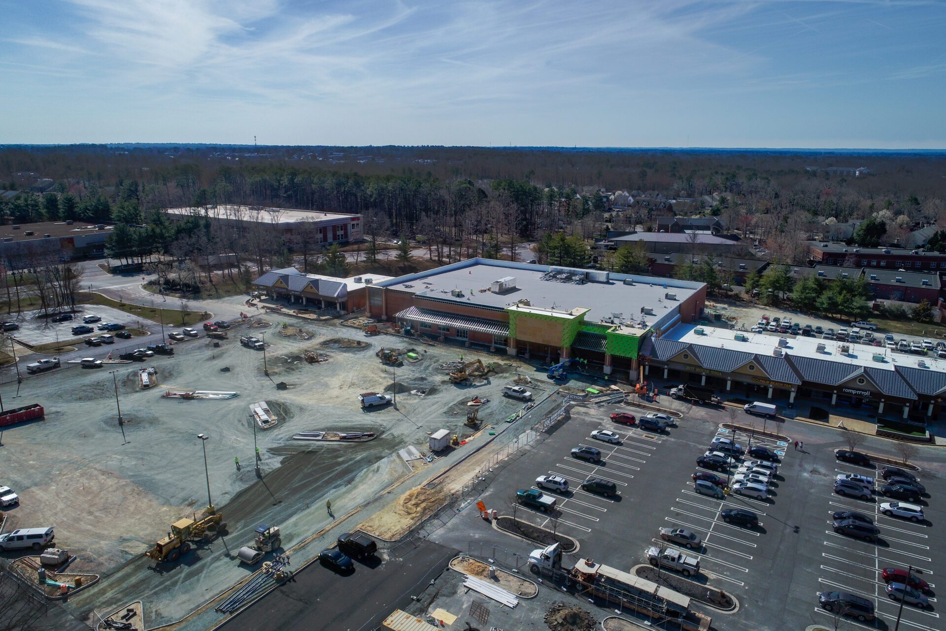 view of a partially filled parking lot