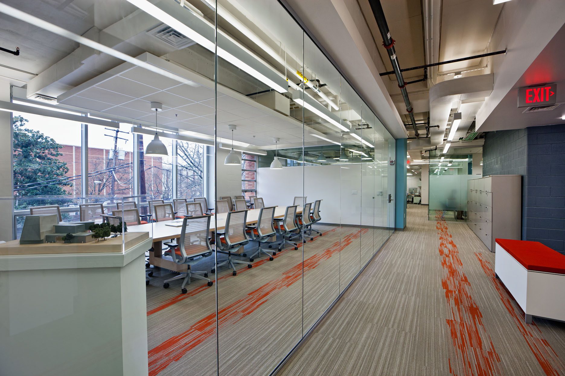 Conference Room With Glass Partitions